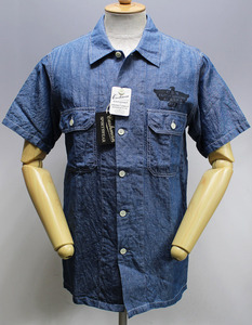 cushman クッシュマン C/L CHAMBRAY FATIGUE SHIRTS / コットンリネン シャンブレー ファティーグシャツ Lot 25297 新品未使用 size L