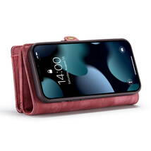 iPhone 13 mini レザーケース iPhone13 mini ケース アイフォン13 ミニ カバー 手帳型 カード収納 ファスナー付き 財布型 レッド_画像10