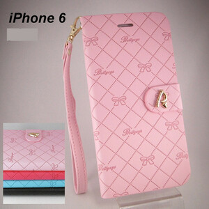 iphone6s レザーケース アイフォン6s ケース iphone6/6s レザーケース 手帳型 R ピンク