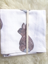 未使用 U.S.A.　Maple Moon Desigins メイプル ムーン デザイン Tea Towel ティータオル 100%コットン ラビット柄 キッチンクロス_画像3