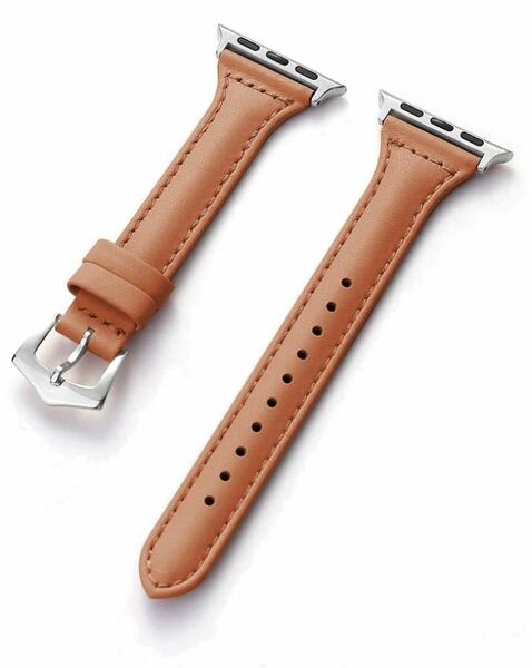 Apple Watch 革ベルト　アップルウォッチベルト38/40/41mm 薄型デザイン　ブラウン色