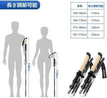 T-789 トレッキングポール 登山 ストック 折りたたみ式 軽量アルミ製 登山用 ストック ウォーキング アウトドア ハイキング 2本セット_画像7