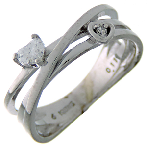 [. talent head office ]Non Brand non brand diamond 0.11ct ring * ring K18 white gold silver lady's DH67204