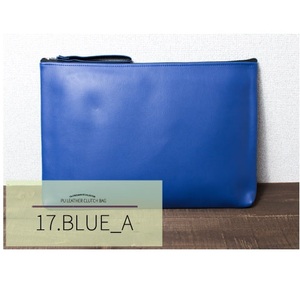 ④ new goods free shipping *PU leather clutch bag color :BLUE_A blue A blue 