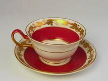 　ウェジウッド　=　White Hall Ruby　・　Cup&Saucer　 (1級品)　P_画像2