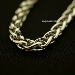  new commodity * chrome necklace [ stainless steel ] return braided necklace 6mm width 50cm men's accessory pouch entering in present .