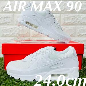 即決 ナイキ エアマックス90 NIKE WMNS AIR MAX 90 厚底 スニーカー 白 ホワイト レディース 24.0cm 送料込み CQ2560-100