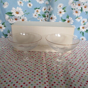 B1 HOYA(ホヤ)『HOYAクリスタル 金彩 ミニワイングラスセット』~箱付き