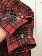 L.L.BEAN エルエルビーン カナダ製 フランネルシャツ ネルシャツ コットン長袖シャツ メンズM 大きめ 赤系×黒 他 良品_画像7