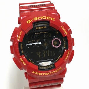 【中古】CASIO G-SHOCK 腕時計 GD-100 赤い彗星 シャア専用 赤いモビルスーツ シャア専用ザク 光沢レッド デジタル ラウンド 限定 4956