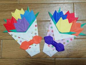  быстрое решение есть!!* оригами тюльпан. букет ×2* оригами * стена поверхность украшение * ручная работа ⑩