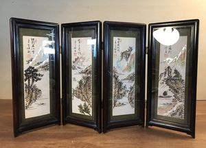 ■送料無料■ 海貝芸苑 中国 台湾 彫画 風景画 山水画 芸術 置物 インテリア 工芸品 骨董品 レトロ アンティーク 923g /くYUら/HH-2310