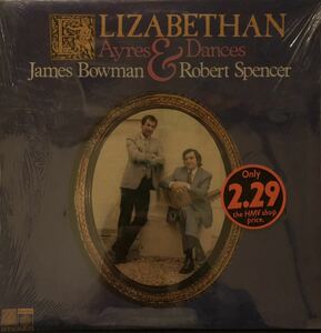 未開封LP James Bowman / Robert Spencer Elizabethan Ayres & Dances / SAGA 5470 / UK盤