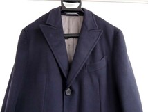 1円スタート エルメネジルド ゼニア チェスターコート ■ サイズ 50 R カシミヤ 100% ネイビー メンズ Ermenegildo Zegna □ 4A_画像3