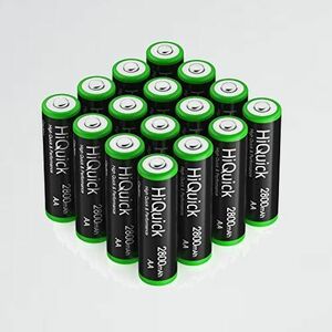 未使用 新品 単三電池 HiQuick 1-PJ 単3形充電池 単三充電池16本セット 充電式 ニッケル水素電池 高容量2800mAh ケ-ス4個付き