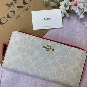 新品未使用☆彡COACH コーチ 長財布 レディース ホワイト ピンク