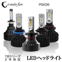 LEDヘッドライト (T8) PSX26 DC12V/24V 60W 12000ルーメン 6500K ホワイト 車検対応 2年保証_画像1