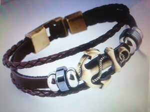 1 point only limitation! re-arrival less! antique Gold ka ramen z bracele leather bracele men's accessory 