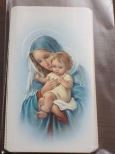 御絵★ 幼子イエスを抱くマリア ★キリスト教絵画クリスマスカード海外レトロ13, アンティーク、コレクション, 印刷物, その他