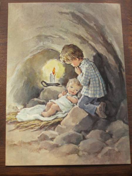 Übersee Retro Postkarten ★ Junge und Baby ★ Postkarte Weihnachtskarte 1, Antiquität, Sammlung, Gedruckte Materialien, Andere