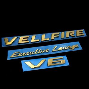 V3G★トヨタ VELLFIRE ヴェルファイア 20系 30系/リア バックドア エンブレム★ABS製 ゴールド メッキ 3点纏
