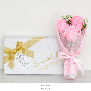  gift BOX entering soap flower Mini bouquet rose pink gift birthday memory day 