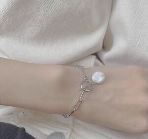  fresh water pa- Le Mans teru bracele * silver * chain bracele * new goods * wonderful *