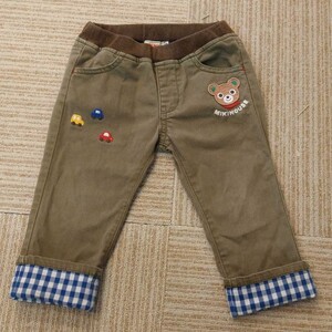 ミキハウス プッチーくん 長ズボン カーキ 90