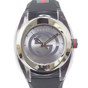 GUCCI グッチ メンズ腕時計 シンク クォーツ腕時計 YA137116 シルバー文字盤 未使用品