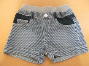 (46832) Kids Denim Hickory stripe short pants navy series 140.USED
