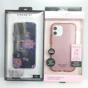 1円～iPhone12 mini ケース2個セット COACH コーチ Moody Floral/kate spade ケイトスペード スマホケース ブランドケース 8686
