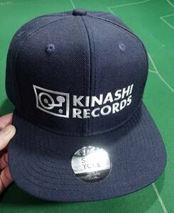 □木梨サイクル KINASHI RECORDS木梨レコード 6パネルキャップ ネイビー スナップバックフリー 美品!!!□