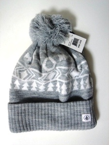 VOLCOM GIRL'S ボルコム K5851904HGR② レディース ビーニー Beanie ニット帽 ポンポン付き 帽子 グレー色 ヴォルコム 新品 即決 送料無料