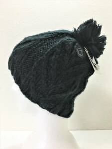 VOLCOM GIRL'S Volcom K5851900BLK② lady's Beanie LeafBeanie knitted cap pompon attaching black color hat voru com new goods prompt decision free shipping 