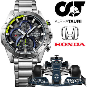 1円 カシオEDIFICE 公式F1限定時計 スクーデリア・アルファタウリ・ホンダ F1マシンと同素材の高強度6Kカーボンファイバー 腕時計 メンズ