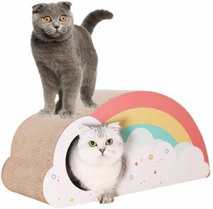 爪とぎ 猫 ダンボール ハウス ベッド ソファ 2匹トンネル 家具傷防止 大型 耐久 猫ベッド 猫ハウス 子猫 ストレス解消