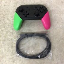 1円～ Nintendo Switch Proコントローラー スプラトゥーン2 エディション、Joy-Con ストラップ ネオンピンク ネオングリーン_画像2