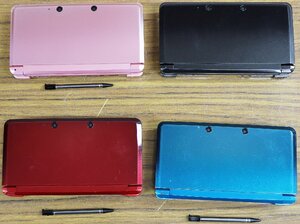 S◇ジャンク品◇ゲーム機 NINTENDO 3DS 4台セット CTR-001 任天堂/Nintendo 本体のみ 付属品なし タッチペン3本 ※動作未確認