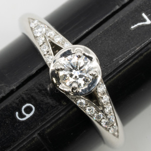  quality iko-[ BVLGARY ] BVLGARI in control damo-re ring Pt950 diamond 0.18ct D-IF-Ex #8 lady's used beautiful goods 