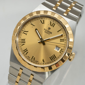 質イコー [チューダー] TUDOR 腕時計 ロイヤル デイト 28503 38mm シャンパンゴールド 自動巻 メンズ 中古 極美品