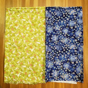 ちりめん生地 カットクロス 2枚 各70cm×50cm