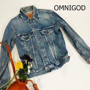OMNNIGOD オムニゴッド デニムジャケット サイズ2 M ブルー シンプル 日本製 かわいい 3829