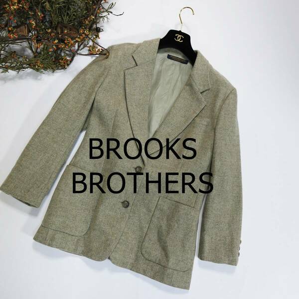 BROOKS BROTHERS ブルックスブラザーズ チェスターコート サイズ11 L ツイード ベージュ 日本製 バックリボン 4303