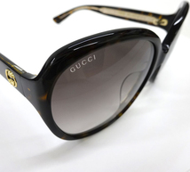 ほぼ未使用 GUCCI グッチ アジアンフィット UVカットサングラス FB1557 GG0080SK-003 サイズ61□17 べっ甲柄 日本製 ケース付き 極美品_画像6