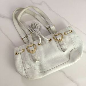  super lovely handbag fine quality original leather white samantha thavasa regular goods Gold metallic material 