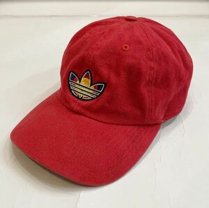 adidas アディダス vintage キャップ キャップ帽子 トレフォル ワッペン 刺繍 赤 Red