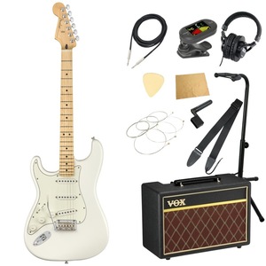 s21872 Fender Player Stratocaster LH MN Polar White レフティ フェンダー エレキギター VOXアンプ付き 入門11点 初心者セット