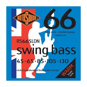 s23464 ROTOSOUND RS665LDN Swing Bass 66 Standard 5-Strings Set 45-130 LONG SCALE 5弦エレキベース弦×2セット