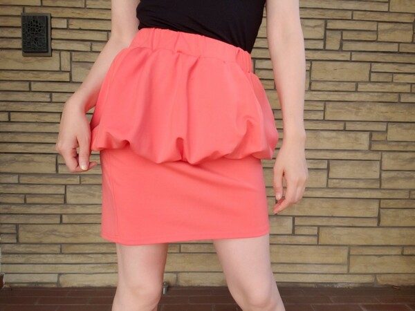 サーモンピンク2層スカート
