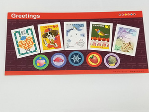 【即決あり】財務省印刷局製造 日本郵便 切手 グリーティング切手 80円切手シート シール　H15.2.10　①